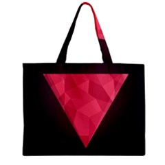 Geometric Triangle Pink Zipper Mini Tote Bag by Nexatart