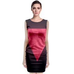 Geometric Triangle Pink Sleeveless Velvet Midi Dress by Nexatart