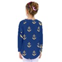 Gold Anchors Background Kids  Long Sleeve Tee View2