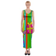 Holiday Gifts Fitted Maxi Dress by Nexatart