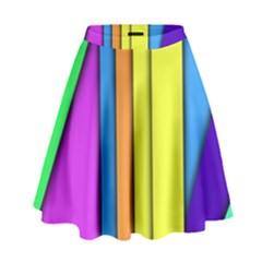 More Color Abstract Pattern High Waist Skirt