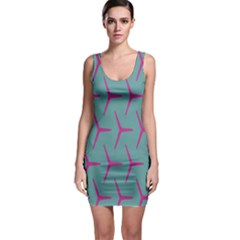 Pattern Background Structure Pink Sleeveless Bodycon Dress