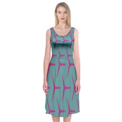 Pattern Background Structure Pink Midi Sleeveless Dress by Nexatart