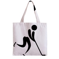 Ice Hockey Pictogram Zipper Grocery Tote Bag