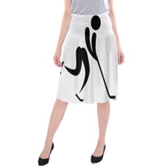 Ice Hockey Pictogram Midi Beach Skirt