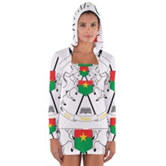 Coat Of Arms Of Burkina Faso Women s Long Sleeve Hooded T-shirt by abbeyz71