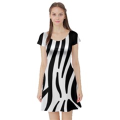 Seamless Zebra Pattern Short Sleeve Skater Dress
