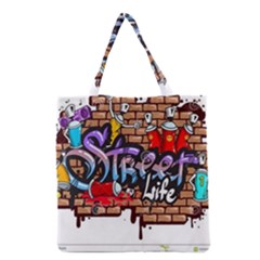 Graffiti Word Characters Composition Decorative Urban World Youth Street Life Art Spraycan Drippy Bl Grocery Tote Bag by Foxymomma