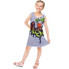 Graffiti Word Character Print Spray Can Element Player Music Notes Drippy Font Text Sample Grunge Ve Kids  Tunic Dress by Foxymomma