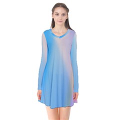 Twist Blue Pink Mauve Background Flare Dress