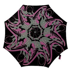 Violet Calligraphic Art Hook Handle Umbrellas (medium) by Nexatart