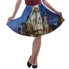 Architecture Building Exterior Buildings City A-line Skater Skirt by Nexatart