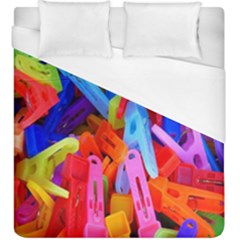 Clothespins Colorful Laundry Jam Pattern Duvet Cover (king Size)