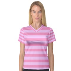 Fabric Baby Pink Shades Pale Women s V-neck Sport Mesh Tee