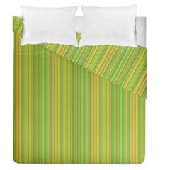 Green Lines Duvet Cover Double Side (queen Size) by Valentinaart
