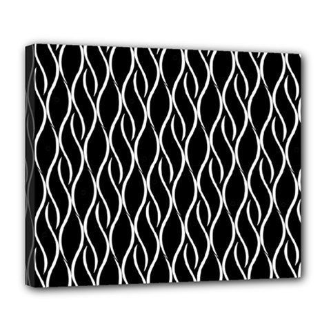 Elegant Black And White Pattern Deluxe Canvas 24  X 20   by Valentinaart