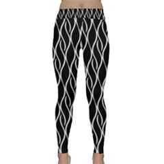 Elegant Black And White Pattern Classic Yoga Leggings by Valentinaart