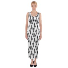 Black And White Elegant Pattern Fitted Maxi Dress by Valentinaart