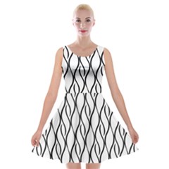 Black And White Elegant Pattern Velvet Skater Dress by Valentinaart