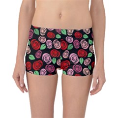 Red And Pink Roses Boyleg Bikini Bottoms