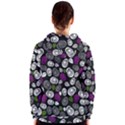 Purple roses pattern Women s Zipper Hoodie View2