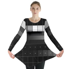 Grayscale Test Pattern Long Sleeve Tunic  by Nexatart