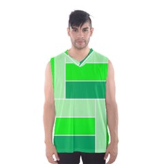 Green Shades Geometric Quad Men s Basketball Tank Top