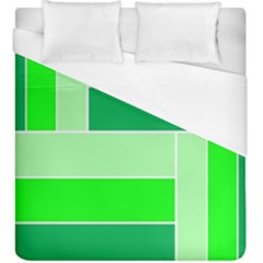 Green Shades Geometric Quad Duvet Cover (king Size) by Nexatart