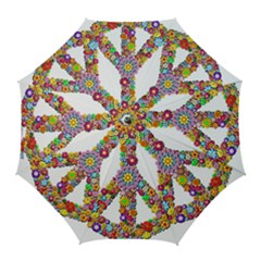 Groovy Flower Clip Art Golf Umbrellas by Nexatart