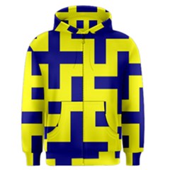 Pattern Blue Yellow Crosses Plus Style Bright Men s Zipper Hoodie by Nexatart