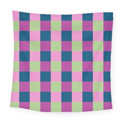 Pink Teal Lime Orchid Pattern Square Tapestry (large)