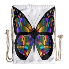 Abstract Animal Art Butterfly Drawstring Bag (large) by Nexatart