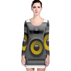 Audio Loadspeaker Activ Long Sleeve Velvet Bodycon Dress