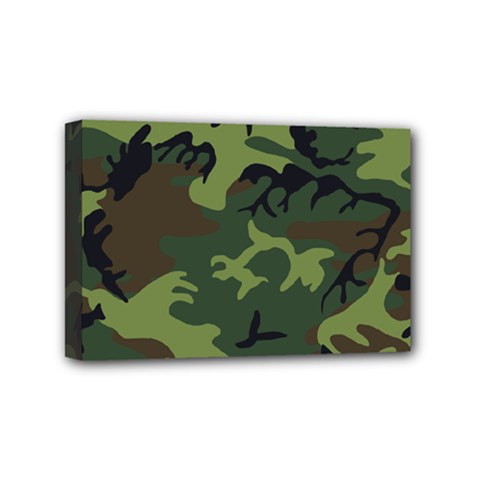 Camouflage Green Brown Black Mini Canvas 6  X 4  by Nexatart