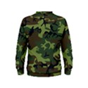 Camouflage Green Brown Black Kids  Sweatshirt View2