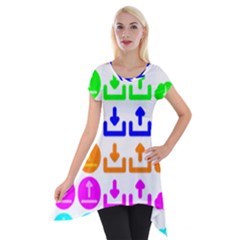 Download Upload Web Icon Internet Short Sleeve Side Drop Tunic by Nexatart