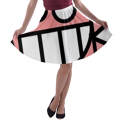 Dragon Head Pink Childish Cartoon A-line Skater Skirt by Nexatart