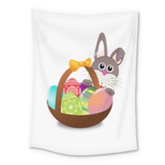 Easter Bunny Eggs Nest Basket Medium Tapestry by Nexatart