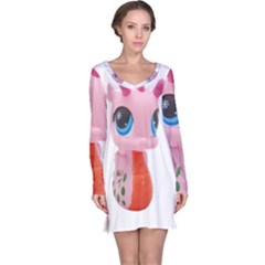 Dragon Toy Pink Plaything Creature Long Sleeve Nightdress by Nexatart