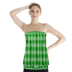 Gingham Background Fabric Texture Strapless Top by Nexatart