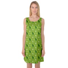 Green Christmas Tree Background Sleeveless Satin Nightdress by Nexatart