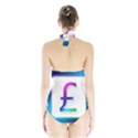 Icon Pound Money Currency Symbols Halter Swimsuit View2