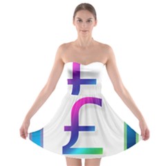 Icon Pound Money Currency Symbols Strapless Bra Top Dress by Nexatart