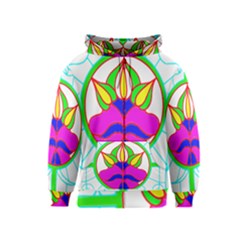 Pattern Template Stained Glass Kids  Zipper Hoodie by Nexatart