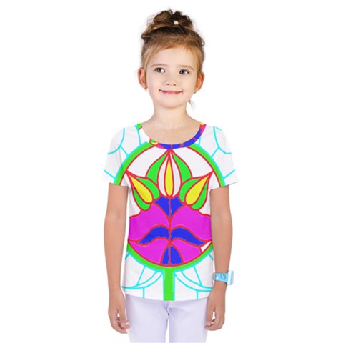 Pattern Template Stained Glass Kids  One Piece Tee by Nexatart