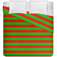 Pattern Lines Red Green Duvet Cover Double Side (king Size) by Nexatart
