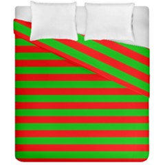 Pattern Lines Red Green Duvet Cover Double Side (california King Size) by Nexatart