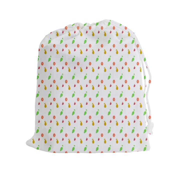 Fruit Pattern Vector Background Drawstring Pouches (XXL)