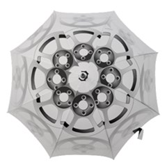 Car Wheel Chrome Rim Hook Handle Umbrellas (large) by Nexatart