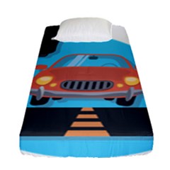 Semaphore Car Road City Traffic Fitted Sheet (single Size) by Nexatart